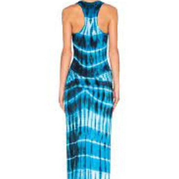 YFB Navy Tie Dye Drape Ruched Hamptons Modal Maxi Dress S - Picture 6 of 15